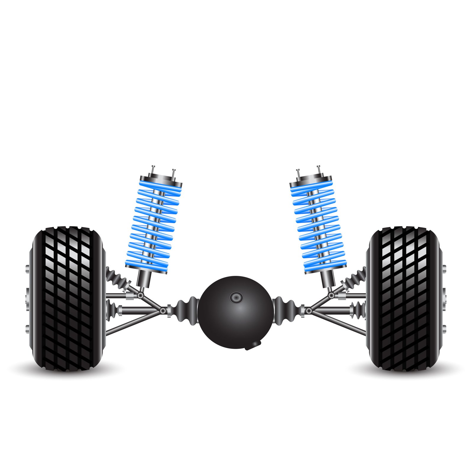 Rear suspension of the car springs and differential.